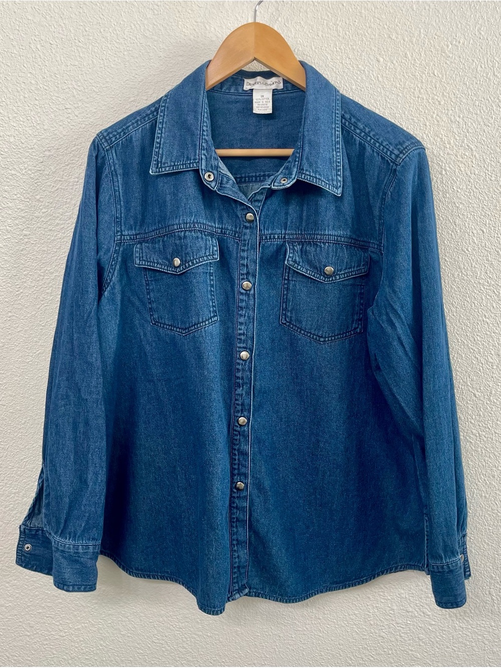 Classic Denim Button-Down Shirt - Blue Draper’s & Damon’s